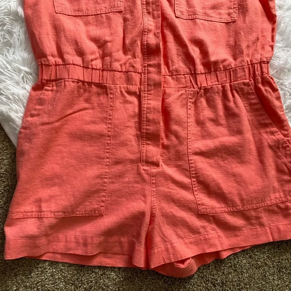 Universal Thread Shorts Romper New Linen‎ Rayon Blend Womens Size 14